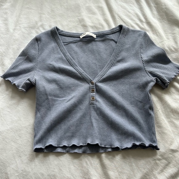 Pull & bear Mint green Ribbed top